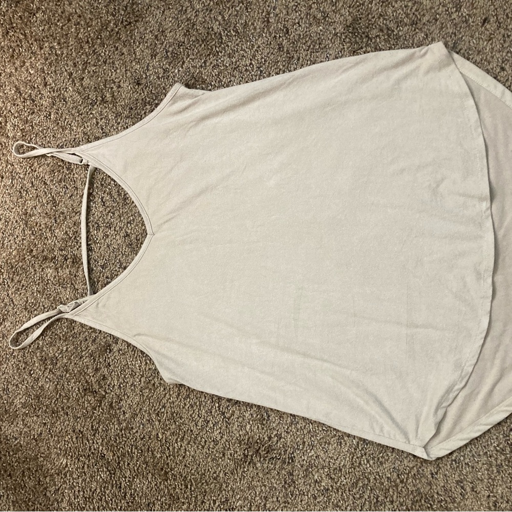 Women's Cream spaghetti strap suede Top